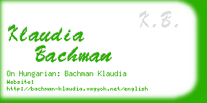 klaudia bachman business card